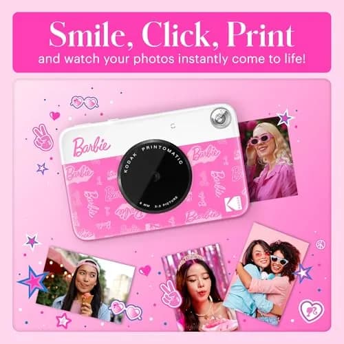 Kodak Printomatic Barbie Edition Instant Camera - 5MP Prints 2x3” Sticky-Back Photos | Auto-Focus, Built-in Flash, Color thumbnail 5