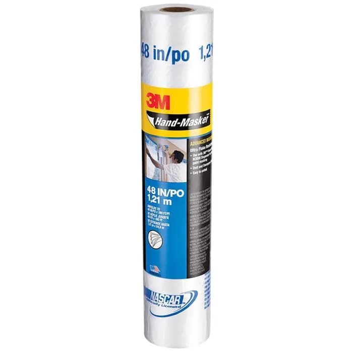 3M Masking Film 48" x 180 ft | Water-Resistant, Static Cling, 12 Rolls
