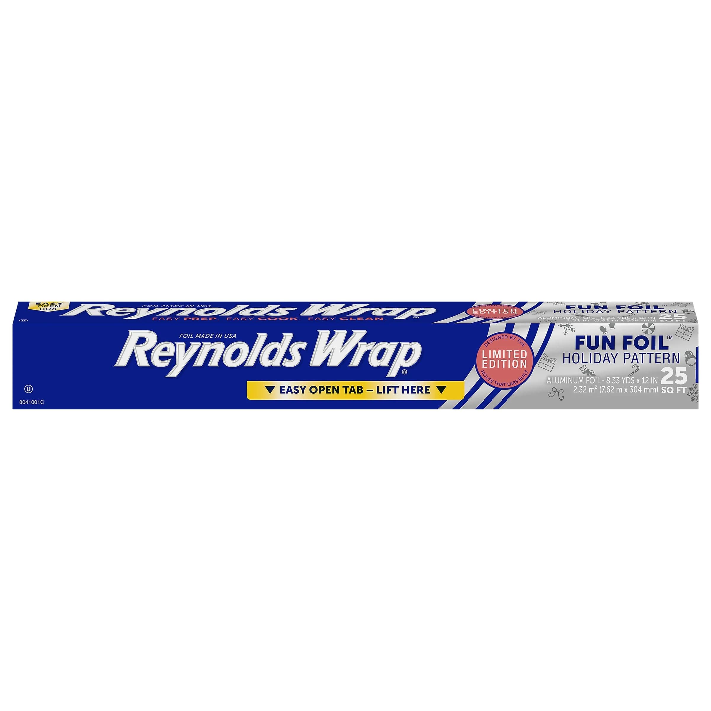 Reynolds Wrap Fun Foil Embossed Holiday Pattern Aluminum Foil Roll 25 Sq. Ft. (22.86 cm x 7.64 m) | Festive Food Gift Wrapping - main product image