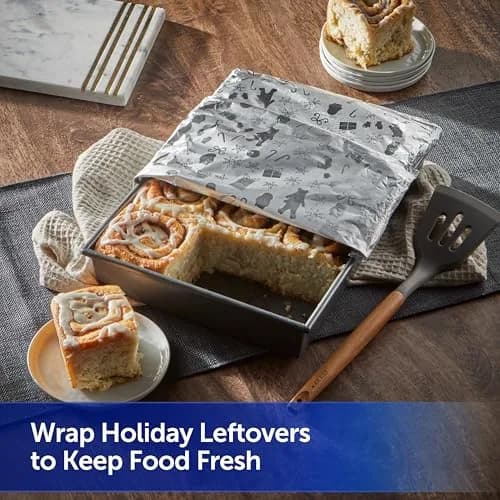 Reynolds Wrap Fun Foil Embossed Holiday Pattern Aluminum Foil Roll 25 Sq. Ft. (22.86 cm x 7.64 m) | Festive Food Gift Wrapping thumbnail 5