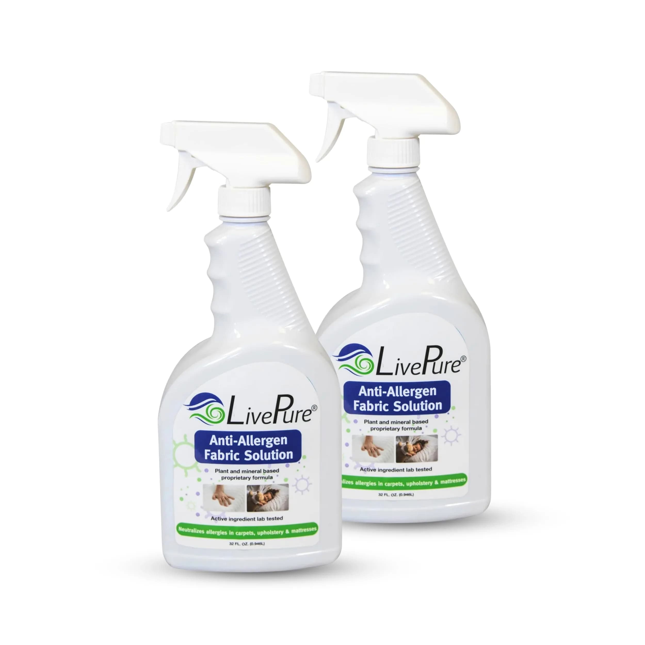 LivePure Anti-Allergen Fabric Spray 1893ml (64 Fl Oz) | Plant & Mineral-Based Formula for Household Surfaces - main product image
