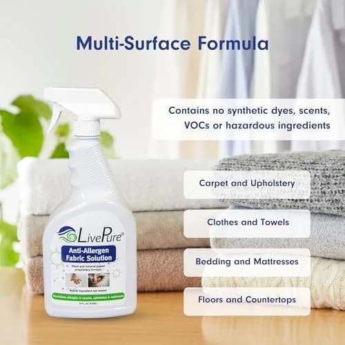 LivePure Anti-Allergen Fabric Spray 1893ml (64 Fl Oz) | Plant & Mineral-Based Formula for Household Surfaces thumbnail 4