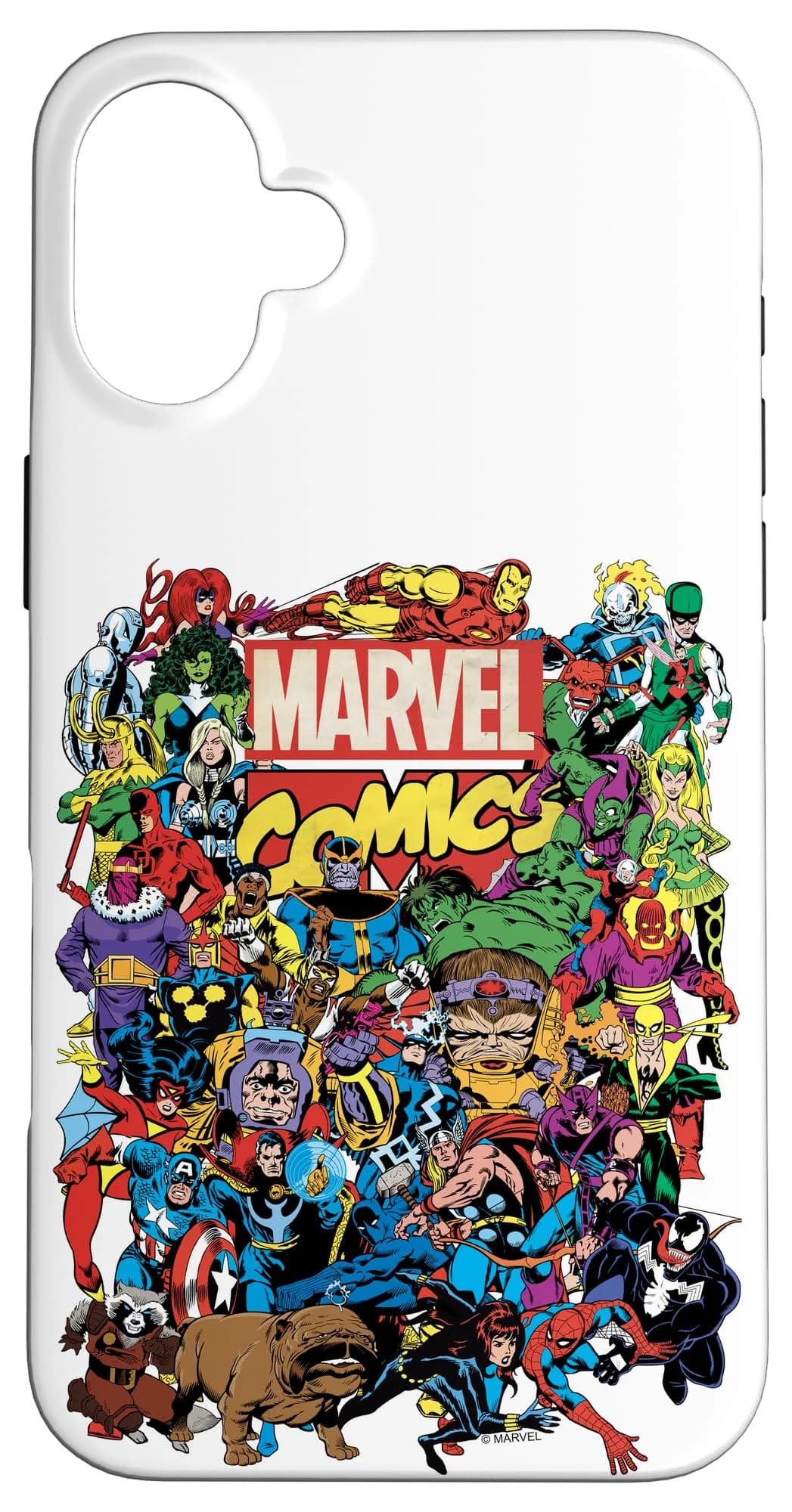 Marvel iPhone 16 Plus Marvel Comics Group Shot Case | Heavy Duty Protection with Printed Design — Multicolor
