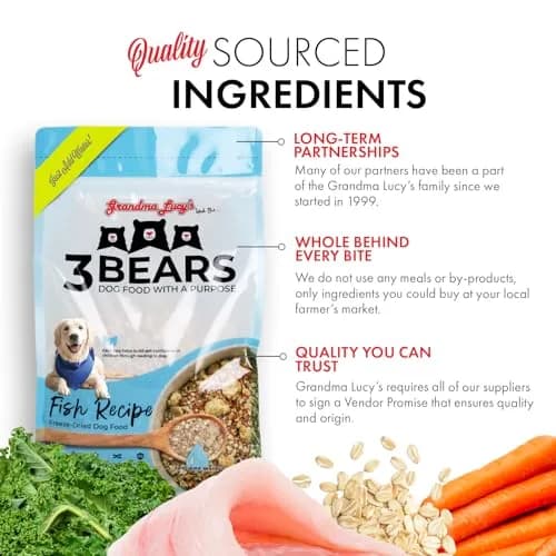 Grandma Lucy's 3 Bears Fish Dog Food 1lb | Complete, Grain-Inclusive, USA Made thumbnail 2