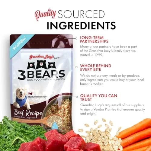 Grandma Lucy's 3 Bears Beef Dog Food 8lb | Complete, Wholesome & USA Made thumbnail 2