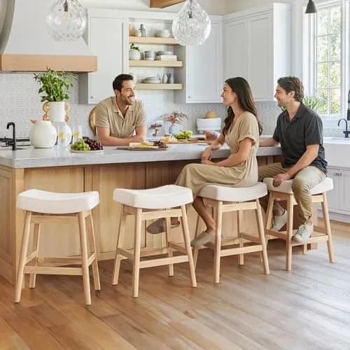 Cozyman Bar Stools Set of 2 | Farmhouse Counter Height Stools for Kitchen & Dining thumbnail 2