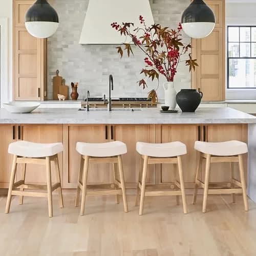 Cozyman Bar Stools Set of 2 | Farmhouse Counter Height Stools for Kitchen & Dining thumbnail 3