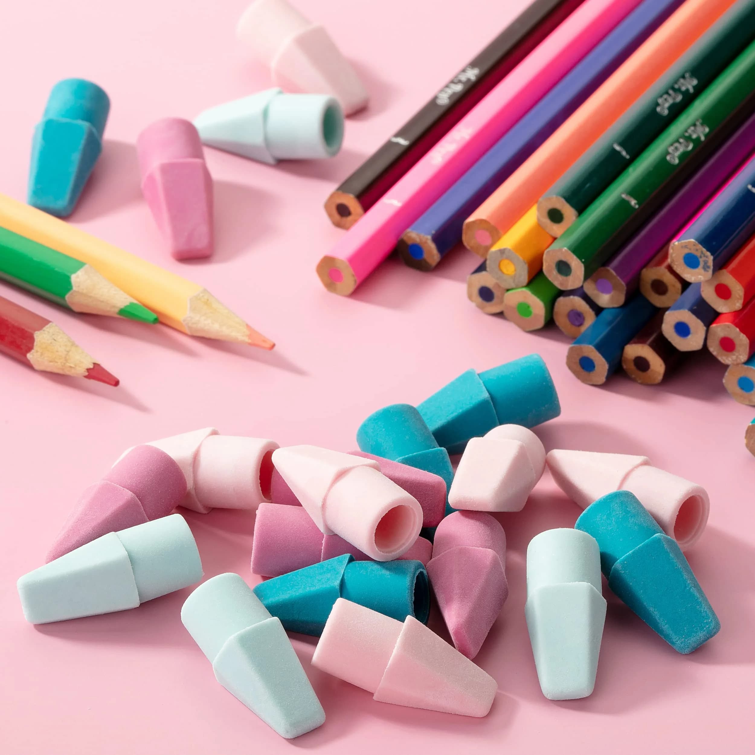 Mr. Pen Pastel Pencil Eraser Toppers, 500 Pack, Latex Free, Non-Smudge | Bulk Value Pack Erasers for Students - view 6