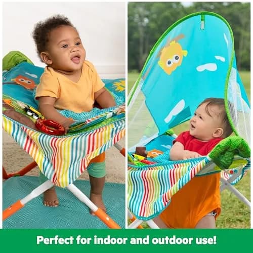 Bright Starts Pop 'N Jump Portable Baby Jumper | Foldable Indoor/Outdoor Enchanting Forest Fun for 6-12 Months thumbnail 5