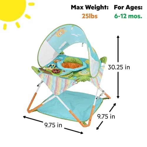 Bright Starts Pop 'N Jump Portable Baby Jumper | Foldable Indoor/Outdoor Enchanting Forest Fun for 6-12 Months thumbnail 3