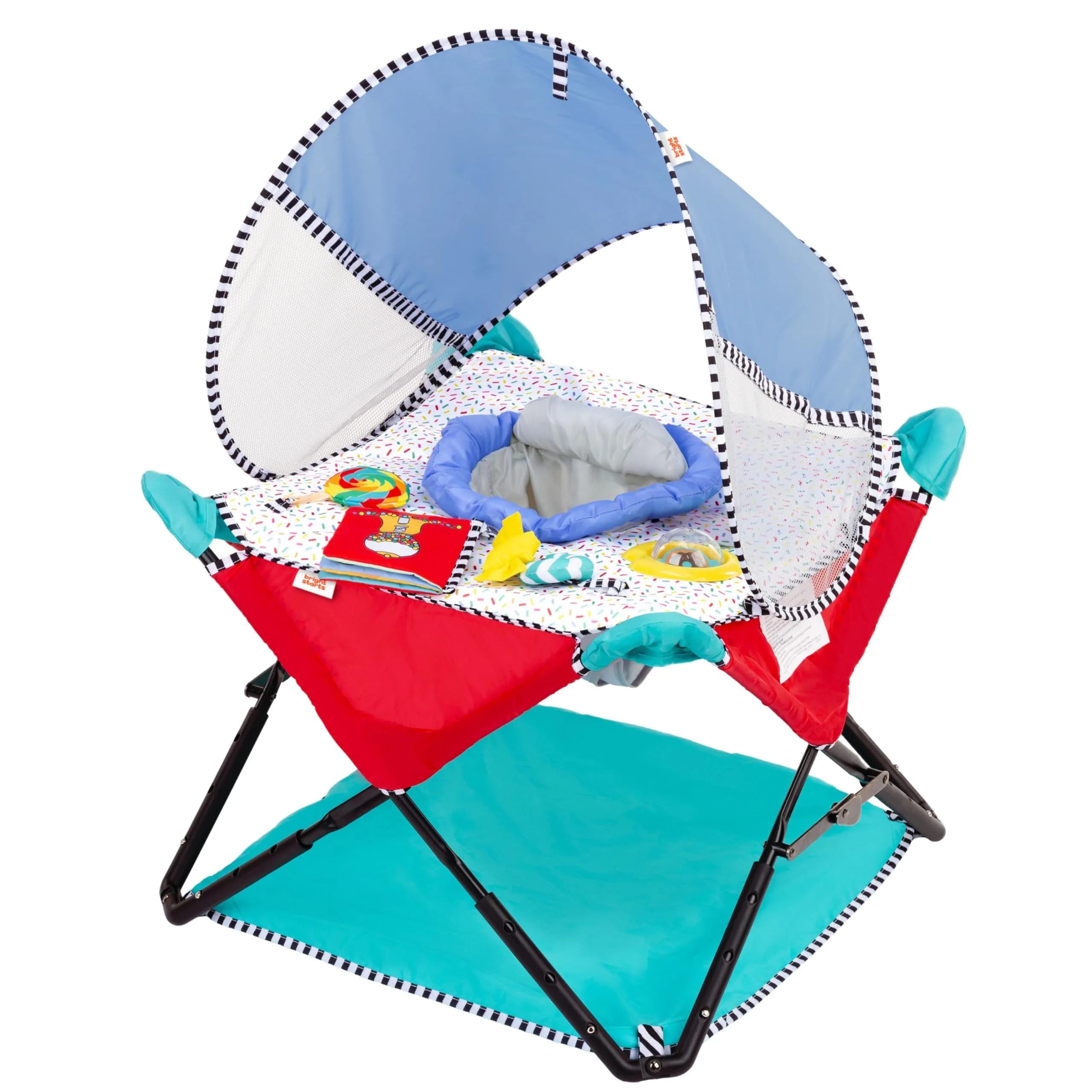 Bright Starts Pop 'N Jump Portable Baby Jumper with Sensory Toys | Foldable Indoor/Outdoor Baby Activity Seat (6-12 Months) — Sweet Treats