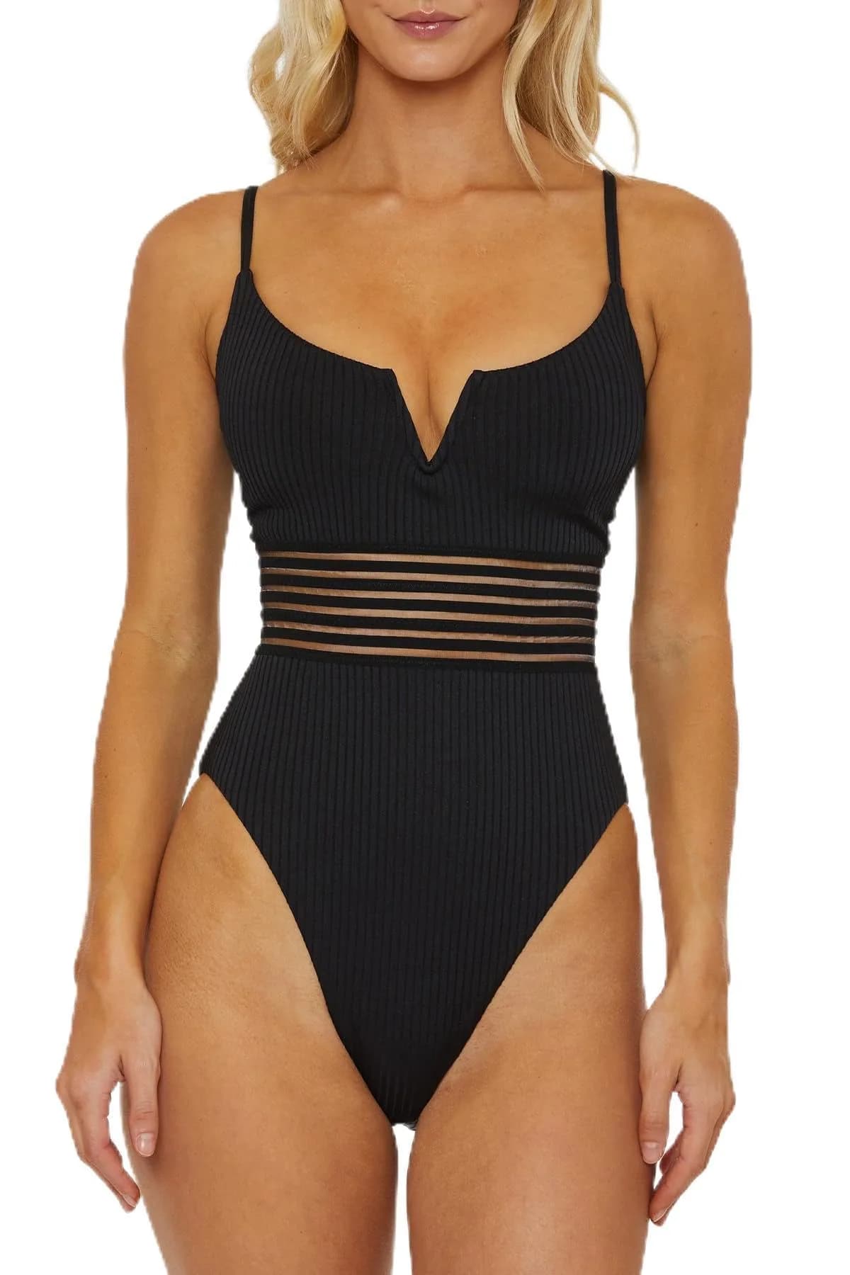 ISABELLA ROSE Mallorca Women's Maillot One Piece Swimsuit, Adjustable, Black, Medium | Elegant & Supportive — Black