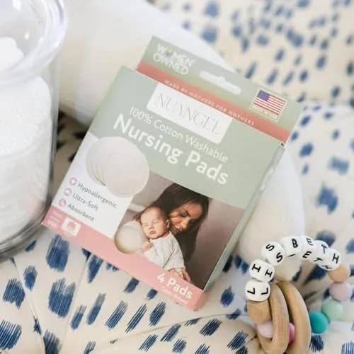 NuAngel Washable Nursing Pads 4 Pack Natural | Soft Cotton Breast Pads for New Moms thumbnail 7