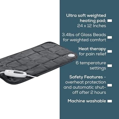 Beurer Weighted Heating Pad XL Size 12" x 24" | 6 Heat Levels, Auto Shut Off, Machine Washable, 3lbs thumbnail 7