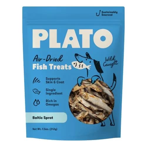 PLATO Single Ingredient Baltic Sprat Dog Treats 7.5 oz | Omega-Rich, Air-Dried Fish for Skin & Coat thumbnail 1