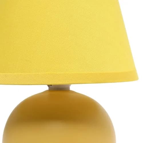 Simple Designs 8.66" 2-Pack Chic Little Globe Ceramic Table Lamp Set with Matching Tapered Shade for Living Room, Bedroom, Office thumbnail 7