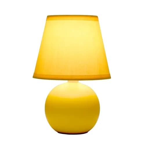Simple Designs 8.66" 2-Pack Chic Little Globe Ceramic Table Lamp Set with Matching Tapered Shade for Living Room, Bedroom, Office thumbnail 2
