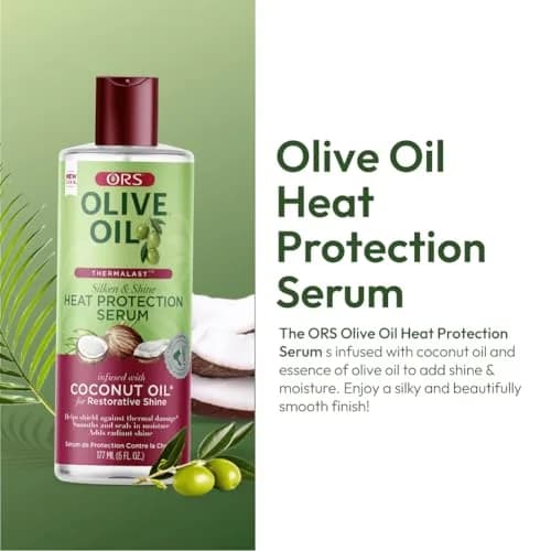 ORS Olive Oil Heat Protection Hair Serum with Coconut Oil, 355ml (12 Fl Oz) Pack of 2 | Shields Hair from Heat Damage thumbnail 2