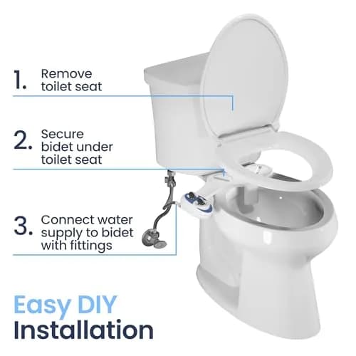 LUXE Bidet NEO 120 Gold Bidet Attachment for Toilet Seat 17.7 inches (45 cm) | Non-Electric Self-Cleaning Nozzle thumbnail 6