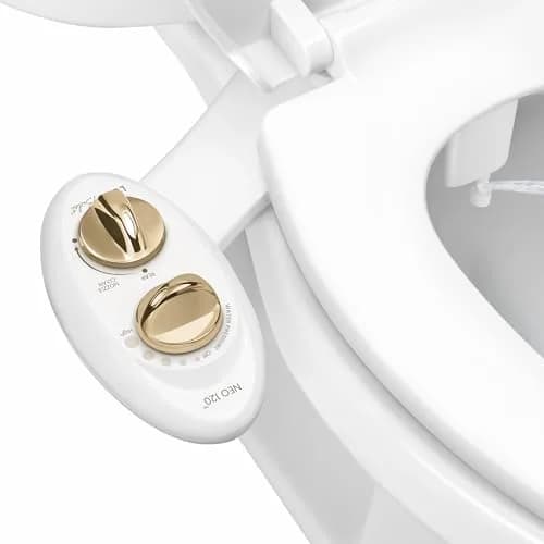 LUXE Bidet NEO 120 Gold Bidet Attachment for Toilet Seat 17.7 inches (45 cm) | Non-Electric Self-Cleaning Nozzle thumbnail 1