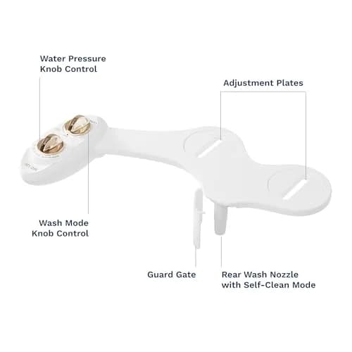 LUXE Bidet NEO 120 Gold Bidet Attachment for Toilet Seat 17.7 inches (45 cm) | Non-Electric Self-Cleaning Nozzle thumbnail 8