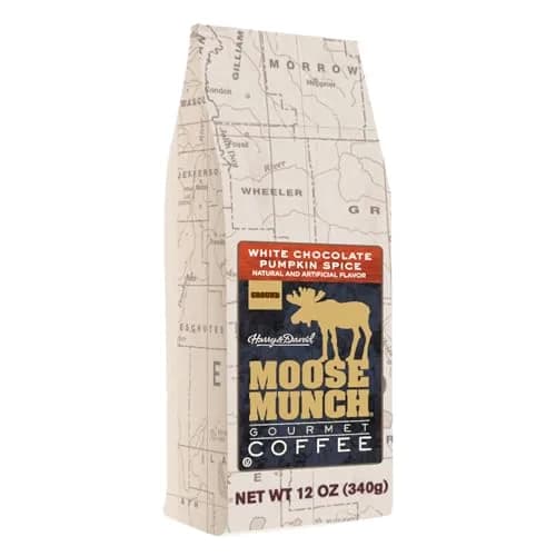 Harry & David Moose Munch Coffee White Chocolate Pumpkin Spice 12oz | Fall Flavored Gourmet Ground Coffee thumbnail 1