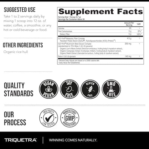 Triquetra Health GLP-Pre™ Optimized Prebiotic Fiber Complex, 5oz | Gut & Metabolic Support with Clinically Studied Fibers thumbnail 8