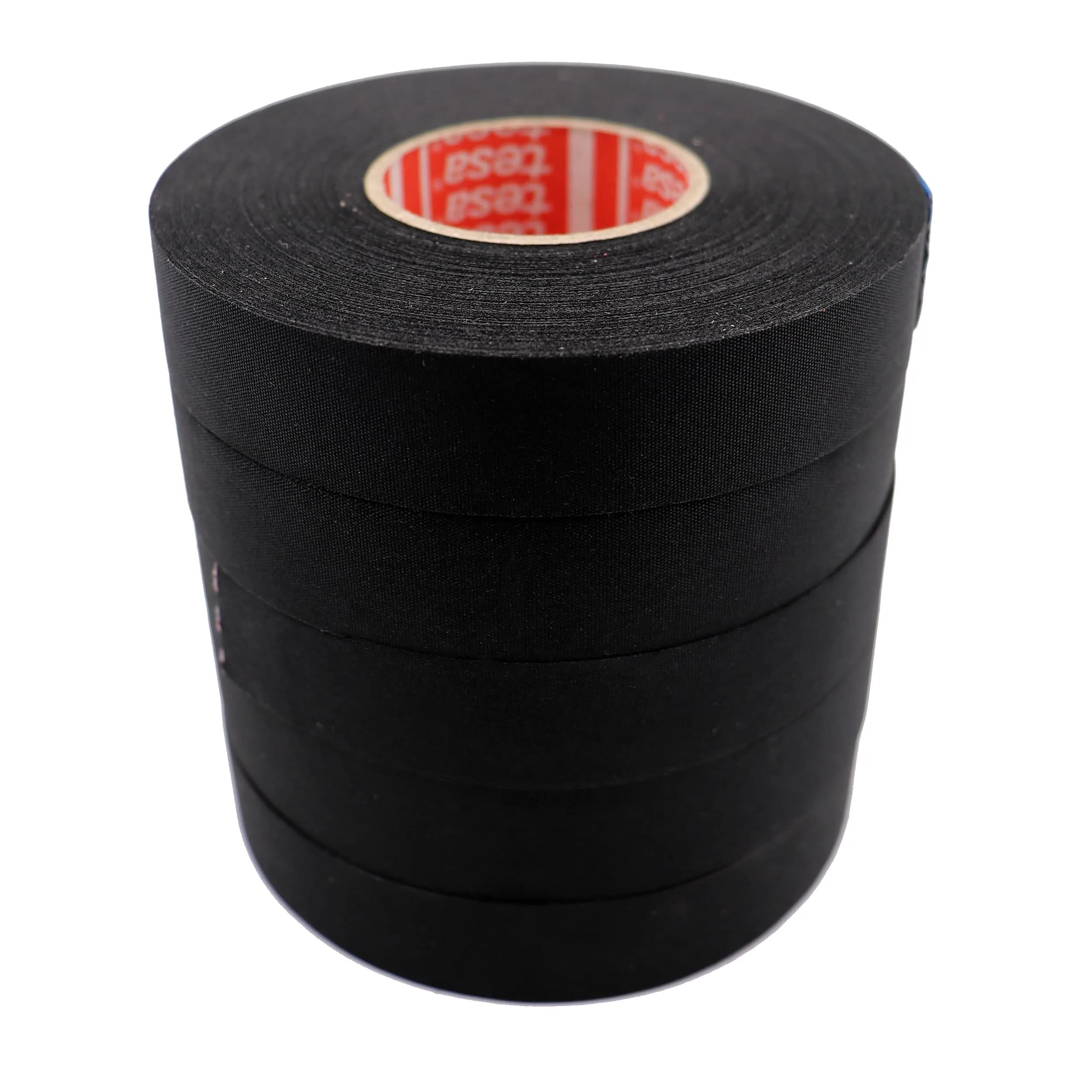 KAINSC PRODUCTS KAWAGUCH INDUSTRIAL SCIENTIFIC Tesa 51036 19mm*25m Flag-Resistant PET Cloth Automotive Harnesses Tape for Automotive Engine, Protect Against High Temperature, Abrasion, Chemical & Fluid, 5 Rolls - main product image