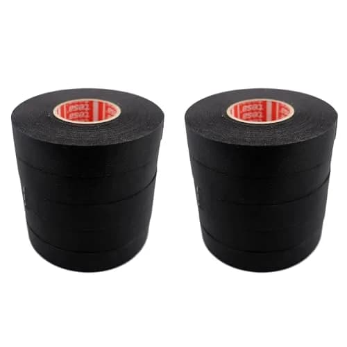 KAINSC PRODUCTS KAWAGUCH INDUSTRIAL SCIENTIFIC Tesa 51036 19mm*25m Flag-Resistant PET Cloth Automotive Harnesses Tape for Automotive Engine, Protect Against High Temperature, Abrasion, Chemical & Fluid, 10 Rolls thumbnail 1