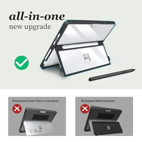 TALTAW Case for Microsoft Surface Pro 11/10/9/8 13-Inch | Rugged All-in-One Transparent Cover with Kickstand thumbnail 5