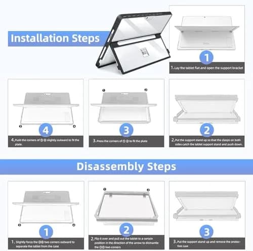 TALTAW Case for Microsoft Surface Pro 11/10/9/8 13-Inch | Rugged All-in-One Transparent Cover with Kickstand thumbnail 8