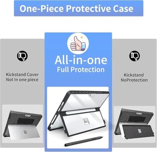 TALTAW Case for Microsoft Surface Pro 11/10/9/8 13-Inch | Rugged All-in-One Transparent Cover with Kickstand thumbnail 9