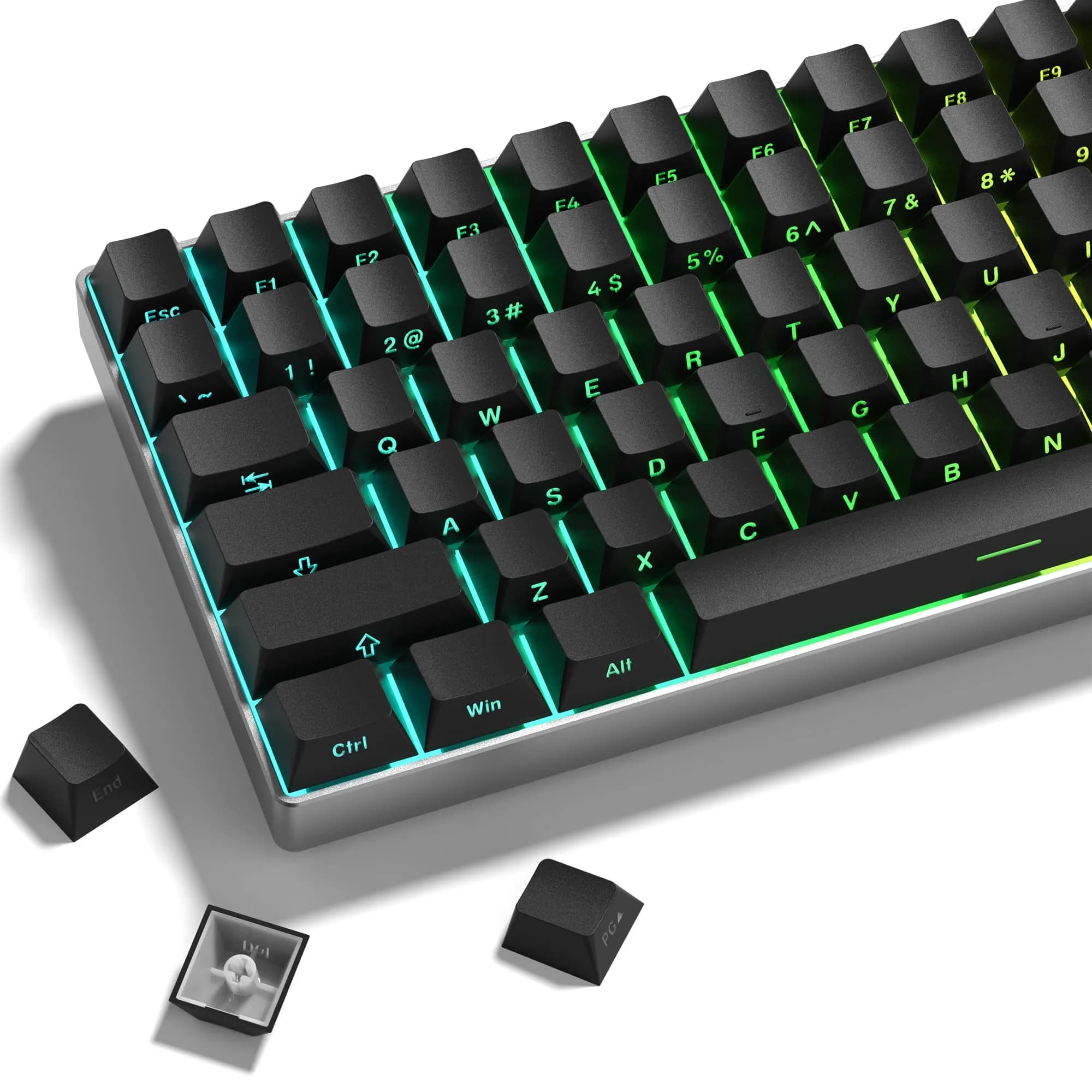 dagaladoo Double Shot PBT Shine Through Keycaps Set - Black Japanese Style Cherry Profile | 135 Keys