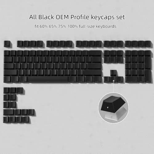 dagaladoo Double Shot PBT Shine Through Keycaps Set - Black Japanese Style Cherry Profile | 135 Keys thumbnail 2