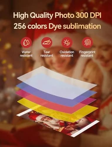 HPRT Photo Printer 4x6 | Portable Wireless Photo Printer for iPhone & Android, 20 Sheets & Ribbon, CP4100 thumbnail 3