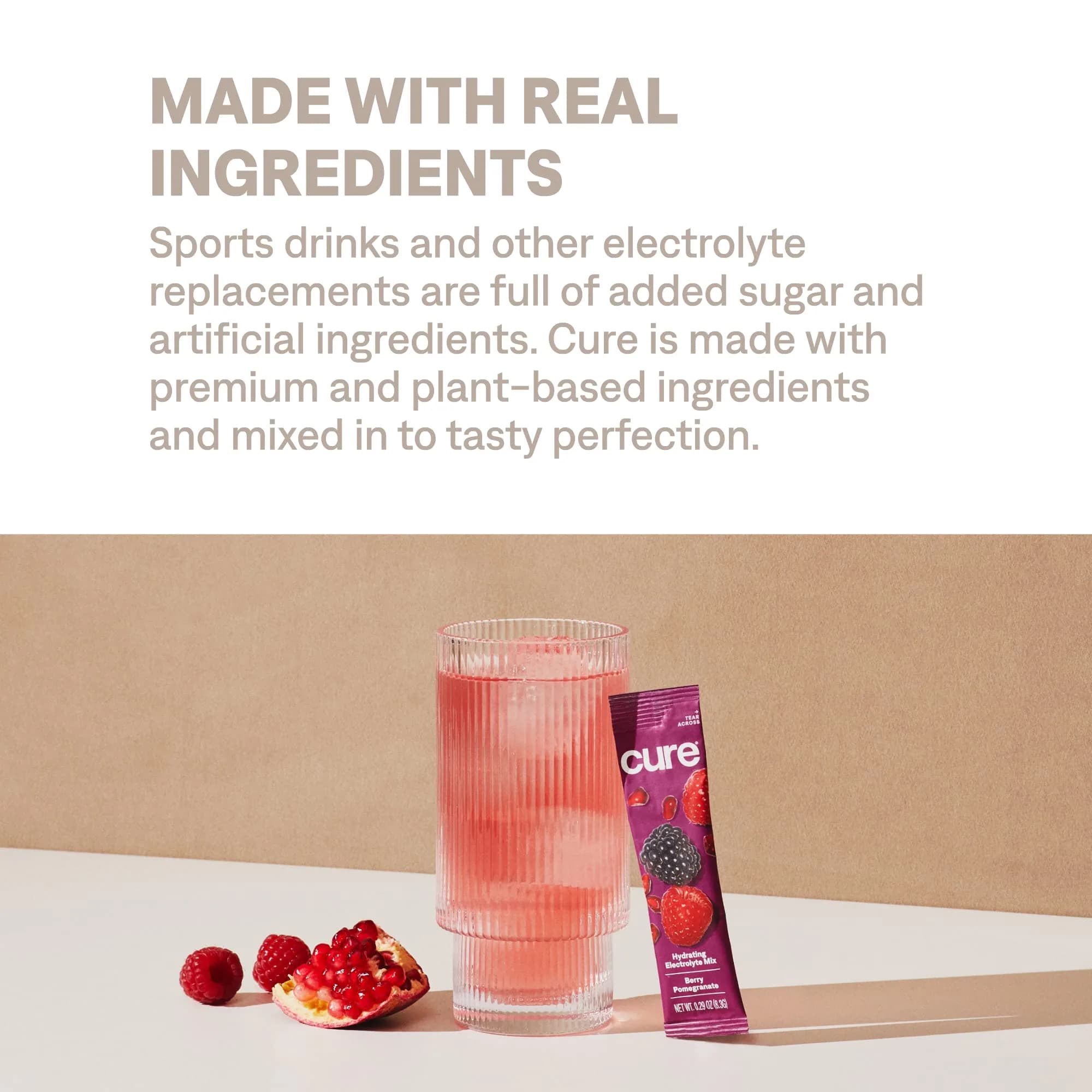 Cure Hydration No Added Sugar Electrolyte Drink Mix | Plant-Based Hydration Powder - view 7