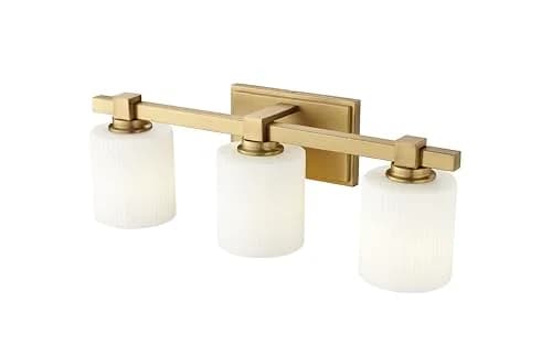 ML Lighting 23103-VB Indoor 3 Light Vanity in Vintage Brass | Elegant Bathroom Lighting thumbnail 4