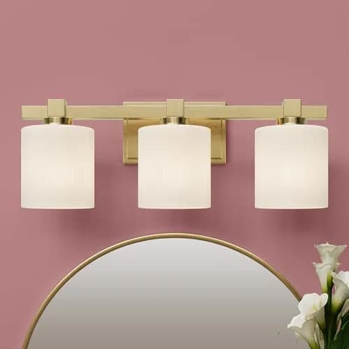ML Lighting 23103-VB Indoor 3 Light Vanity in Vintage Brass | Elegant Bathroom Lighting thumbnail 8