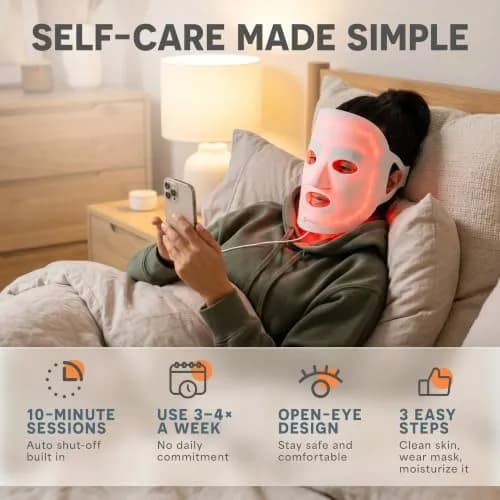 Lifepro Revitaglow Red Light Therapy Mask - Triple Chip LED Face Mask | 52 Triple-Chip LEDs for Skin Wellness thumbnail 4