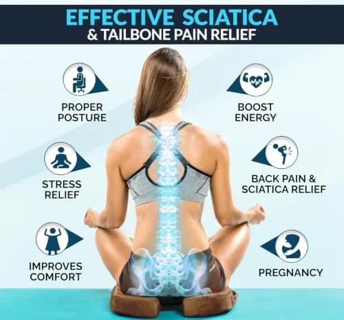 ComfiLife Gel Memory Foam Seat Cushion with Cooling Gel Layer & U-Shape Cutout | Doctor Recommended for Back & Sciatica Relief (Brown, 17.5" x 13.7" x 2.8") thumbnail 8