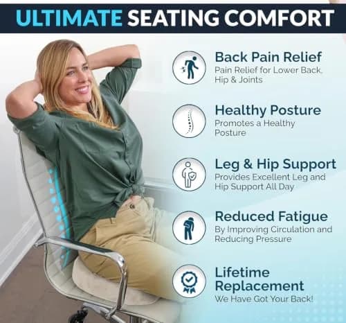 ComfiLife Gel Memory Foam Seat Cushion with Cooling Gel Layer | 43.9cm x 34.8cm x 7.1cm (17.3" x 13.7" x 2.8") thumbnail 5