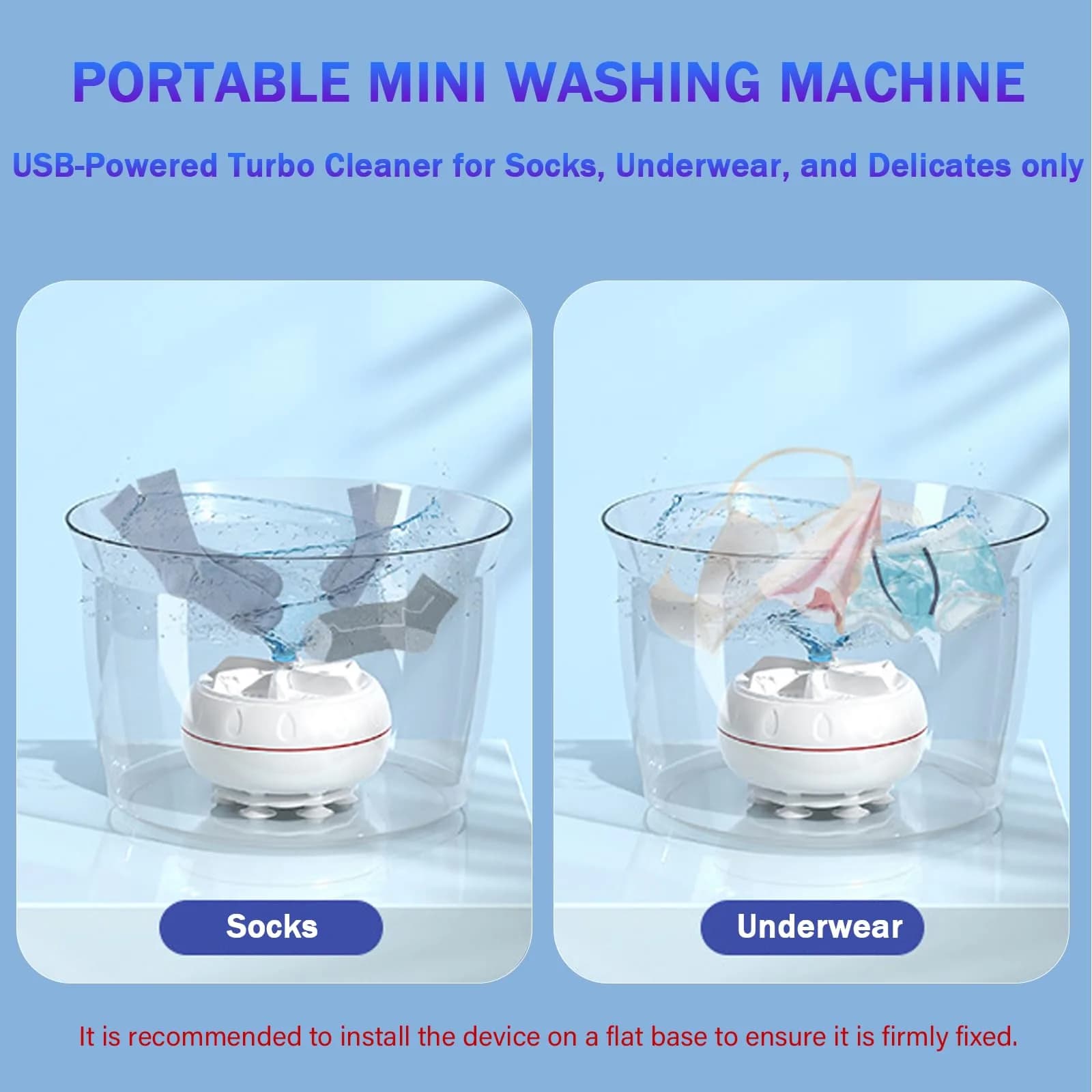 VJK Mini Portable USB Washing Machine for Clothes and Dishes, White (1-Pack) - view 2