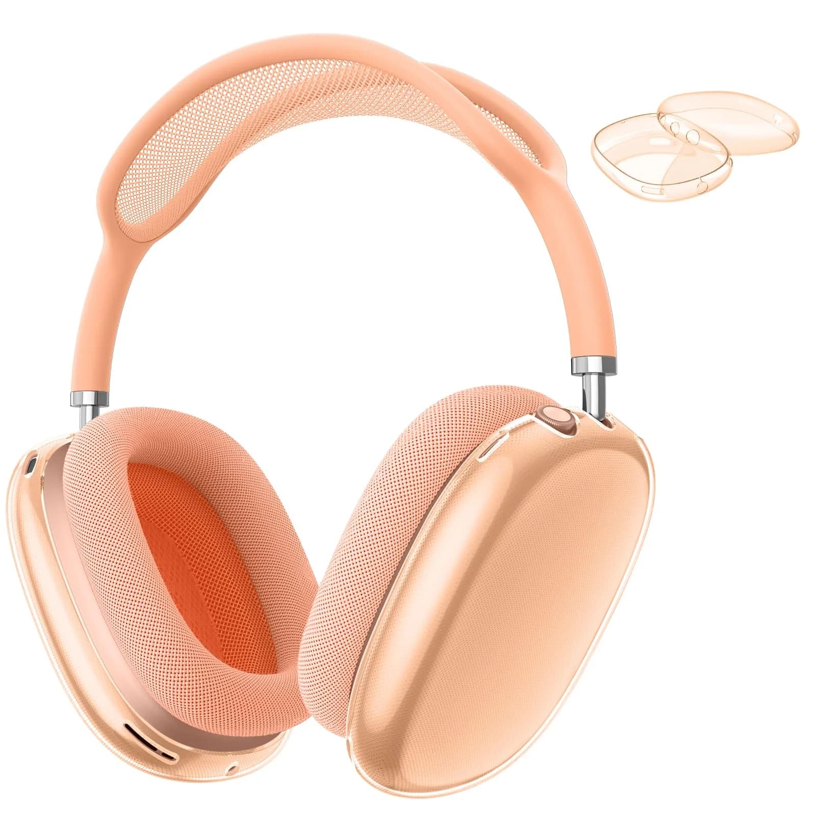 FINTIE Clear Case for AirPods Max 2 (2026) & AirPods Max 1 (2024/2020) | Transparent TPU Cover, Anti-Scratch, Precise Fit, Lightweight — Clear Orange