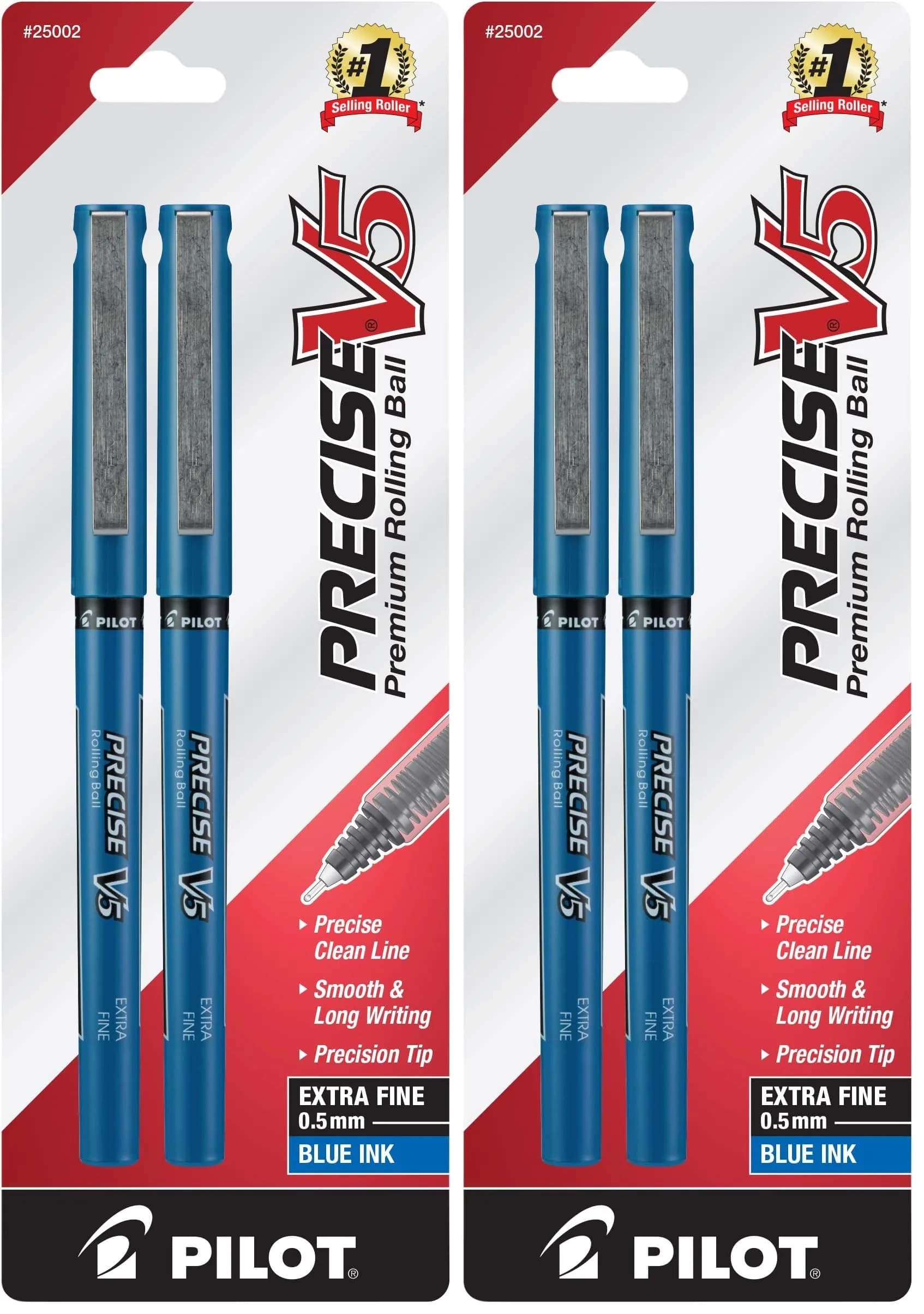 Pilot Precise V5 RT Extra Fine 0.5mm Black Rollerball Pens - Pack of 2 - main product image