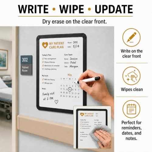 Fodeez 8.5 x 11 Adhesive Wall Frames - Peel & Stick Picture Frames, Dry Erase, Reusable, Pack of 5 thumbnail 5