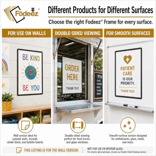 Fodeez 8.5 x 11 Adhesive Wall Frames - Peel & Stick Picture Frames, Dry Erase, Reusable, Pack of 5 thumbnail 7