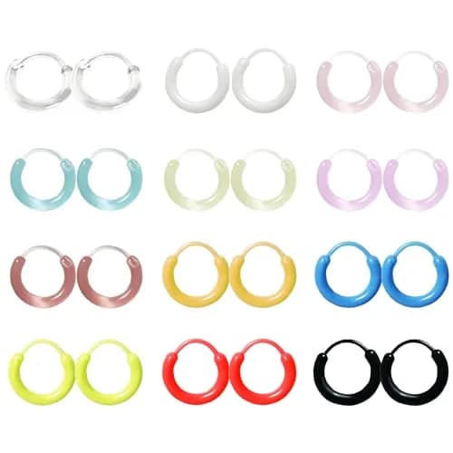 KASFREE Plastic Hoop Earrings for Sensitive Ears 14mm | Hypoallergenic Clear Hoops for Women thumbnail 1