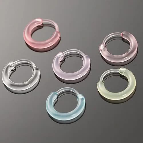 KASFREE Plastic Hoop Earrings for Sensitive Ears 14mm | Hypoallergenic Clear Hoops for Women thumbnail 6