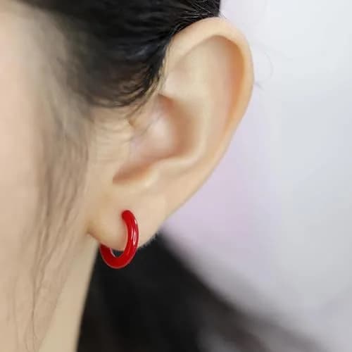 KASFREE Plastic Hoop Earrings for Sensitive Ears 14mm | Hypoallergenic Clear Hoops for Women thumbnail 7
