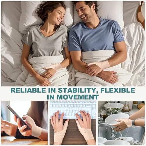 YISDU Wrist Thumb Brace Mommy Compression Stabilizer Thumb Spica Splint for Arthritis, De Quervain's, Tendonitis - Small, Beige thumbnail 5